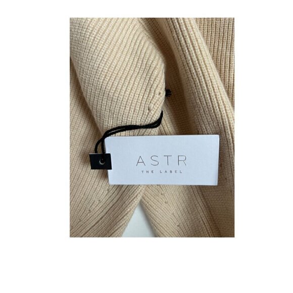 NWT ASTR Ribbed Knit Cut Out Puff Sleeve Pullover Sweater Size Women's10/L Cream - Picture 5 of 8